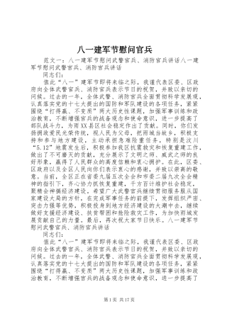 八一建军节慰问官兵