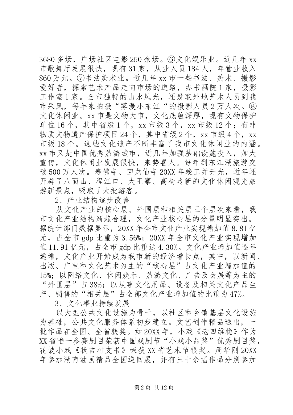 关于市文化产业发展情况调研报告_第2页