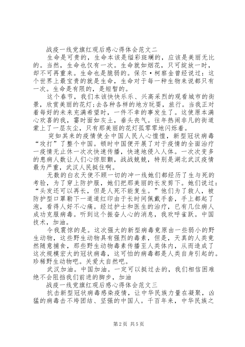 关于战疫一线党旗红观后感心得体会_第2页