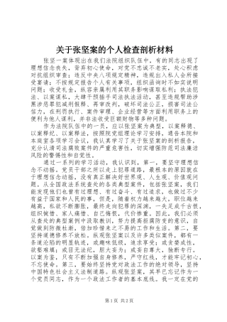 关于张坚案的个人检查剖析材料