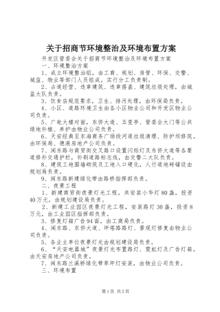 关于招商节环境整治及环境布置方案