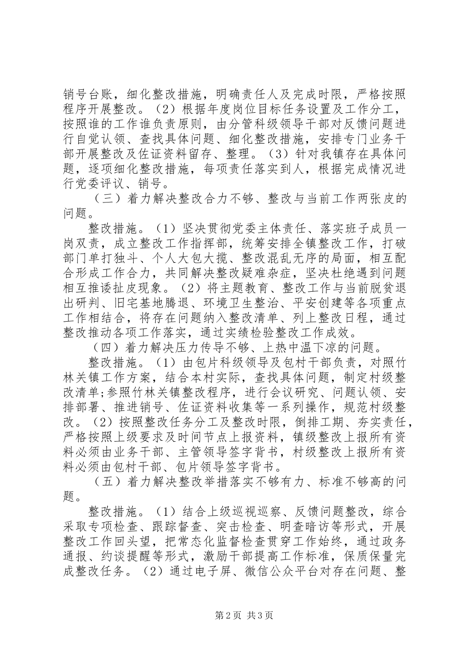 关于专项整治巡视巡察整改存在问题工作方案_第2页