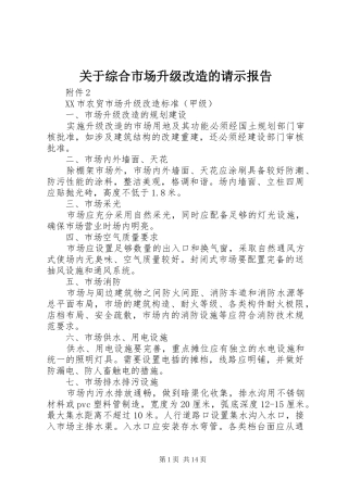 关于综合市场升级改造的请示报告