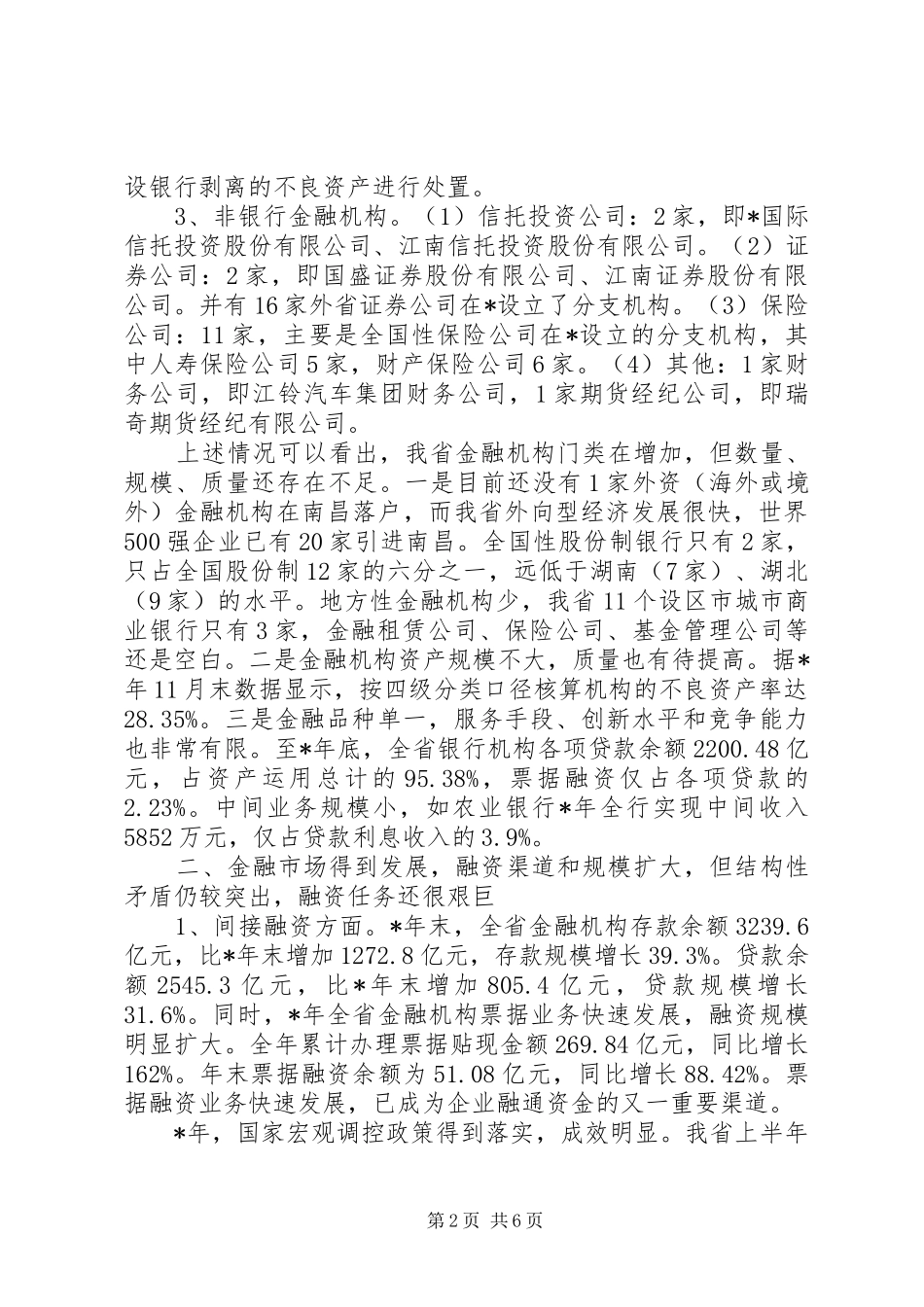 关于我省金融业发展情况简析_第2页