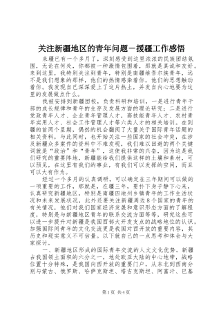 关注新疆地区的青年问题援疆工作感悟