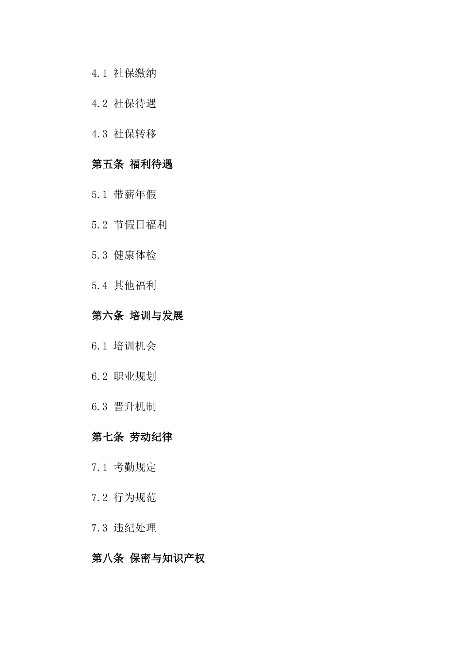2024综合雇佣协议范本：细化工作规则与福利待遇一_第3页
