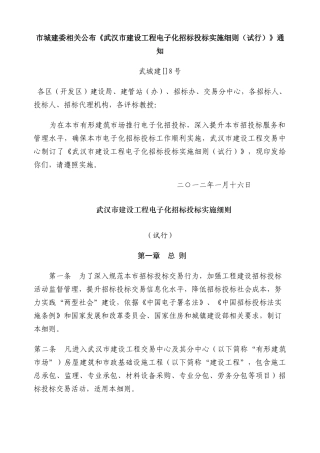 武汉市建设工程电子化招标投标实施细则论述样本