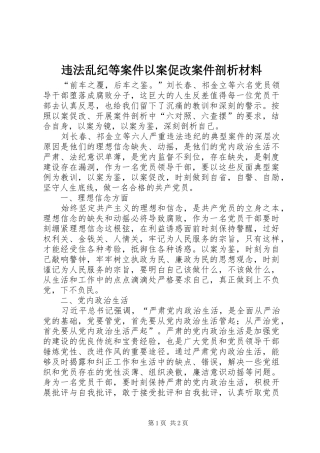 违法乱纪等案件以案促改案件剖析材料