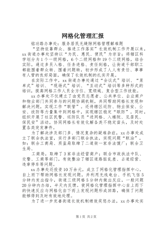 网格化管理汇报