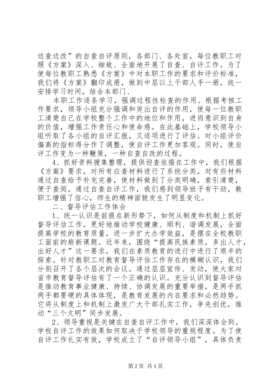 评估督导工作总结参考资料_第2页
