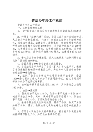 普法办年终工作总结