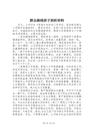 群众路线班子剖析材料