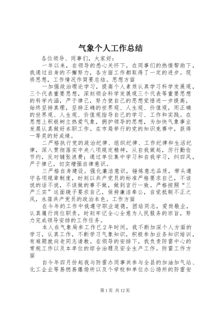 气象个人工作总结