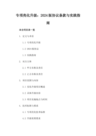 专项亮化升级：2024版协议条款与实践指南