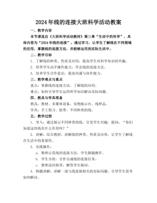 2024年线的连接大班科学活动教案