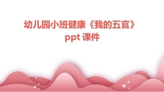 幼儿园小班健康《我的五官》ppt课件