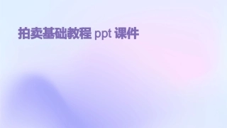 拍卖基础教程ppt课件