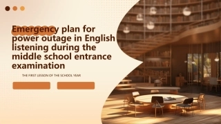 Emergency plan for power outage in English listeni