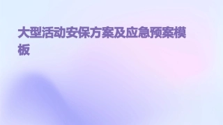 大型活动安保方案及应急预案模板