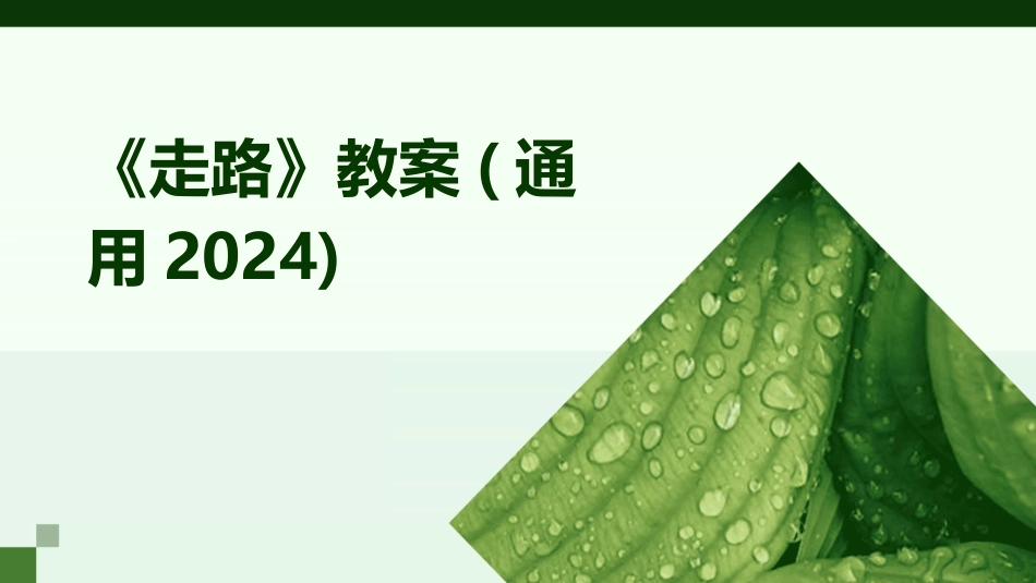 《走路》教案(通用2024)_第1页