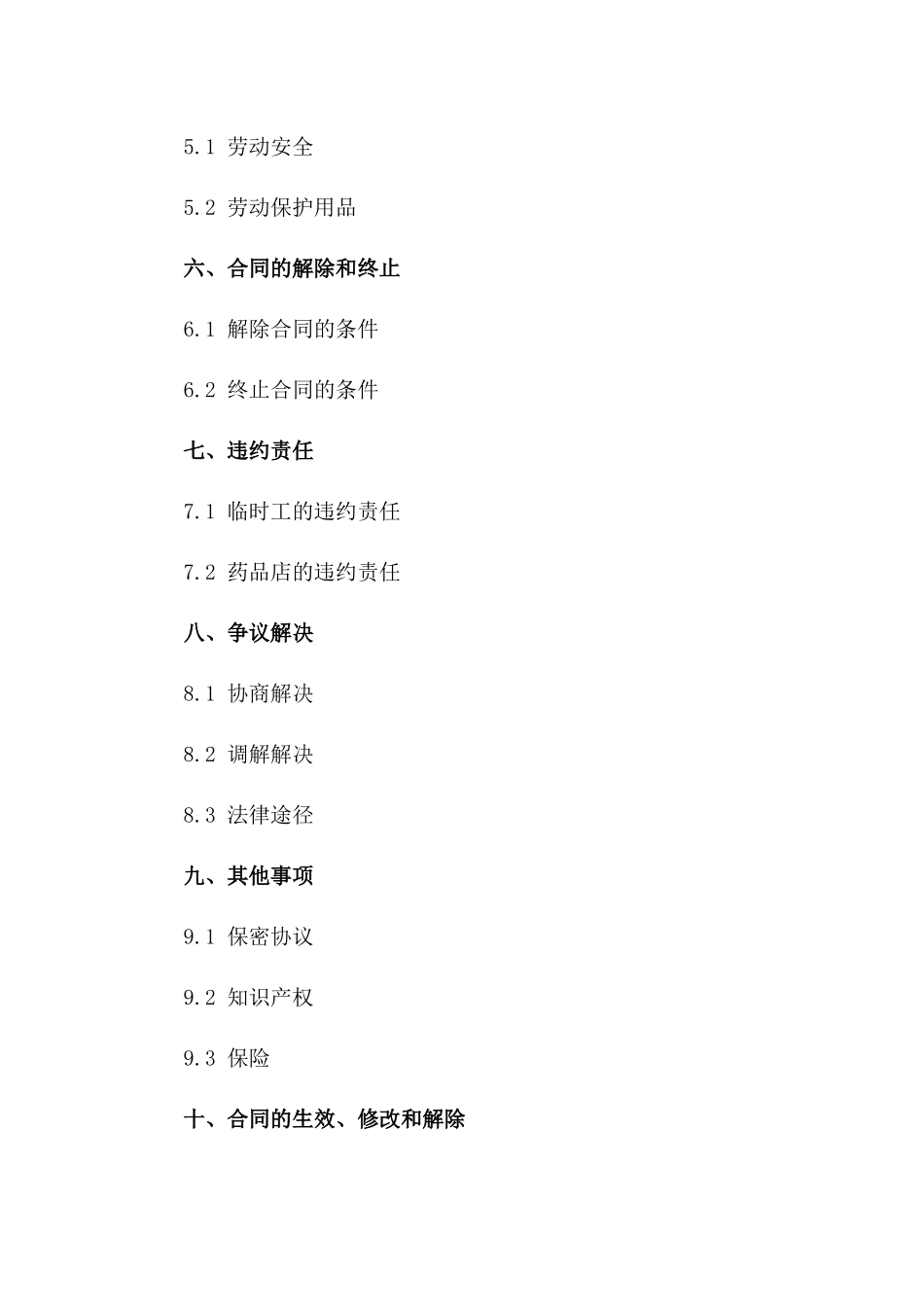 药品店临时工招聘协议样本（2024）一_第3页