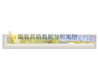 服装营销数据分析案例