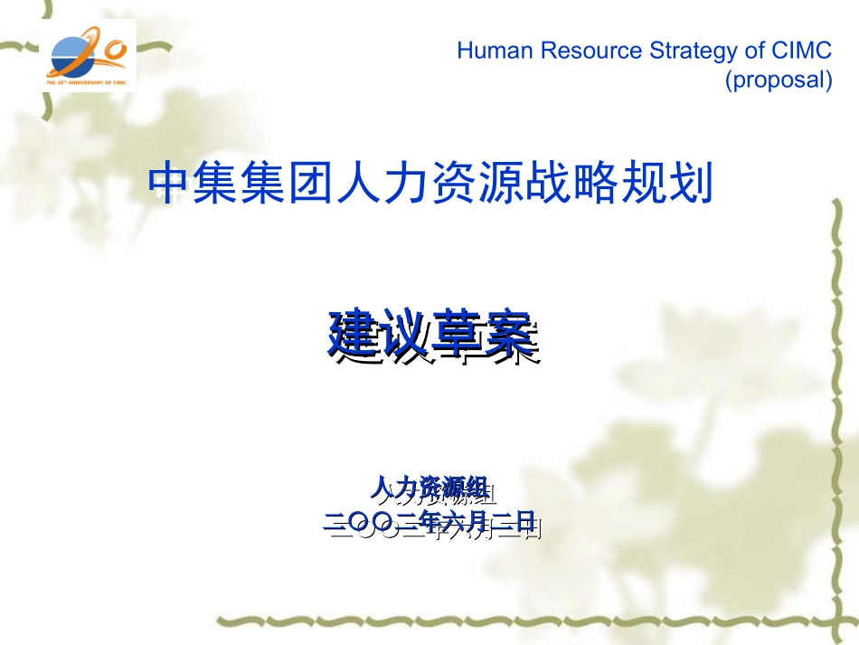 某集团人力资源战略规划建议方案_第1页