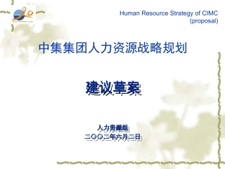 某集团人力资源战略规划建议方案