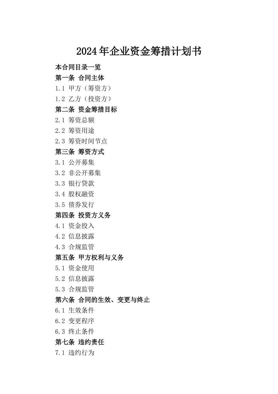 2024年企业资金筹措计划书_第2页