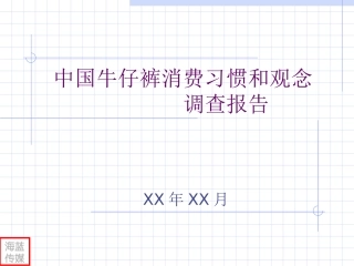 中国牛仔裤消费习惯和观念调查报告