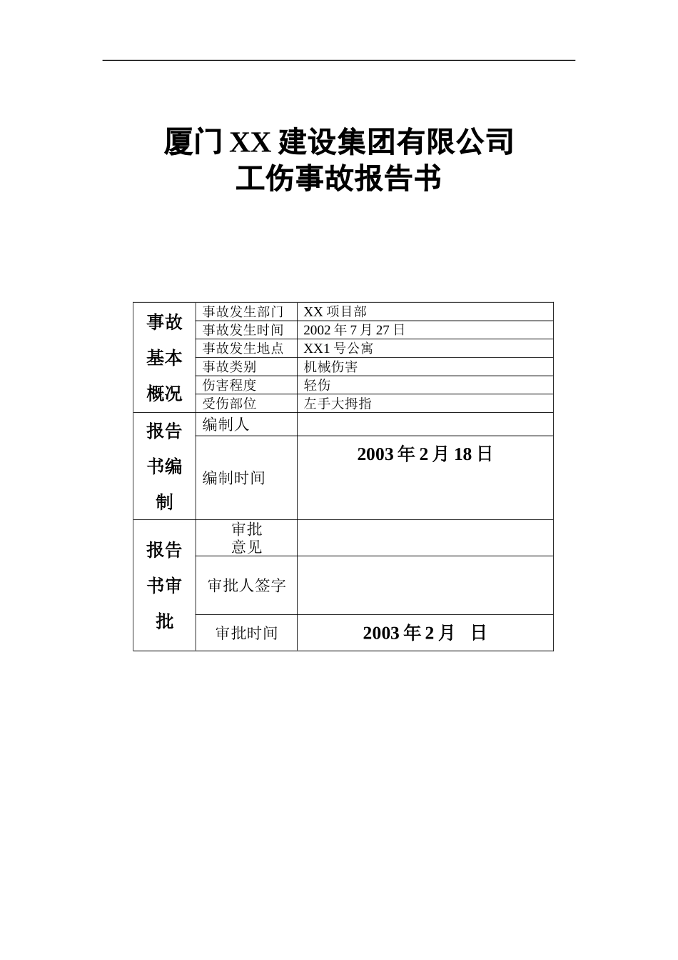 工伤事故报告书_第1页
