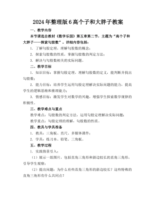 2024年整理版6高个子和大胖子教案
