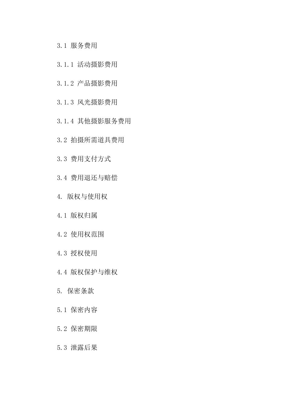 2024年度摄影项目服务协议范本版_第3页