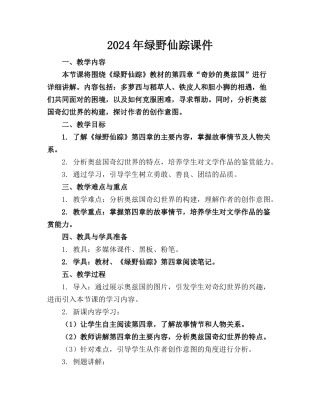 2024年绿野仙踪课件
