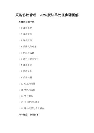 采购协议管理：2024版订单处理步骤图解