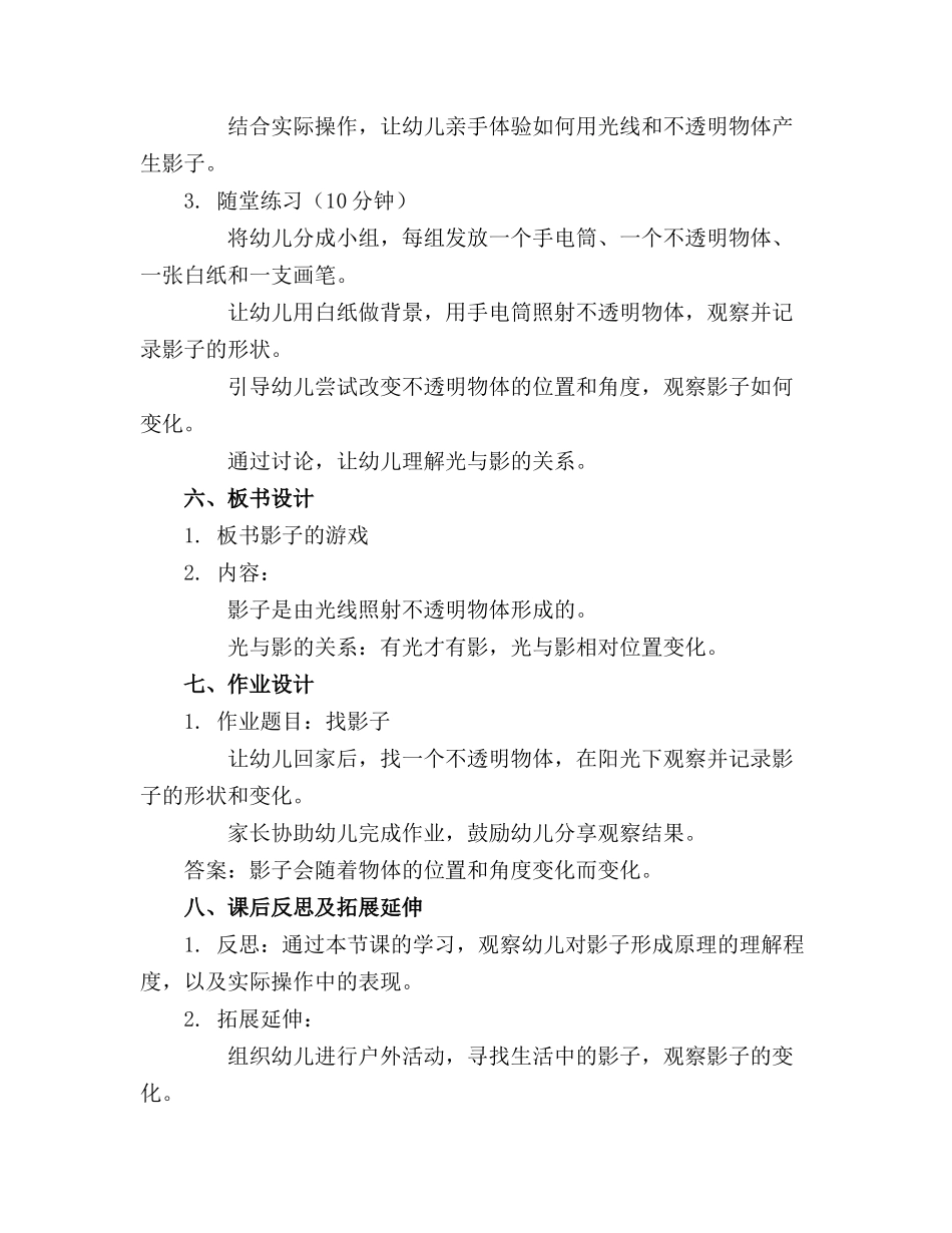 2024年幼儿园大班科学教案《影子的游戏》_第2页
