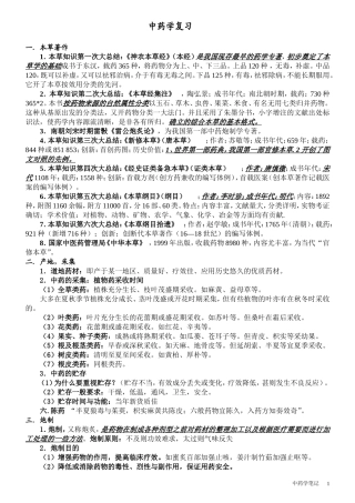 中药学 完整 笔记