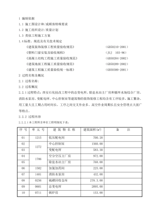 西安某石化技改工程装饰装修施工方案