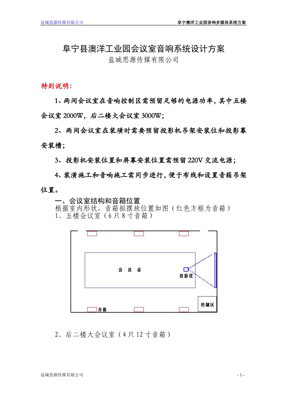 会议室多媒体音响系统方案 (1)_第1页