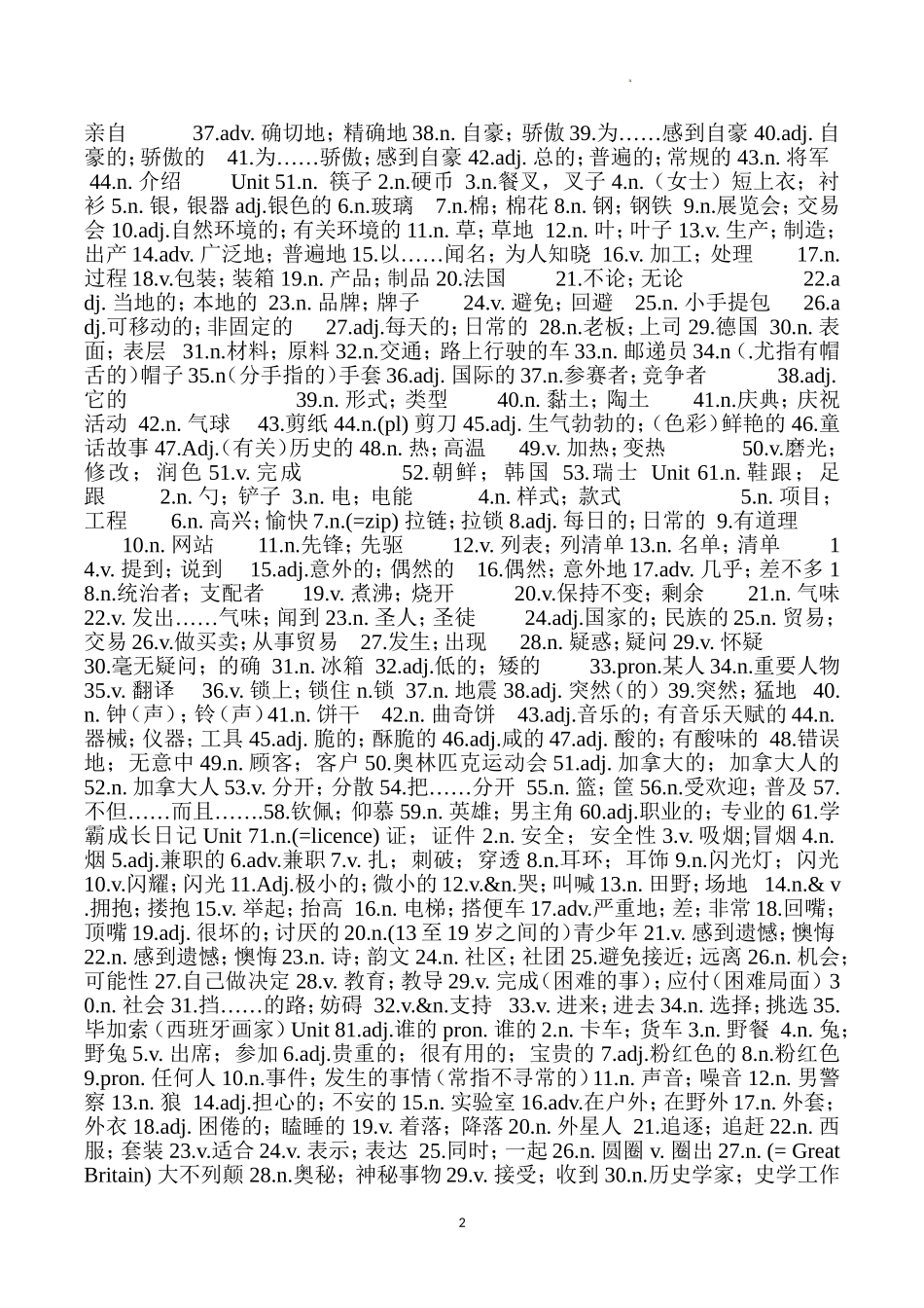 9年级英语单词默写打印版_第2页