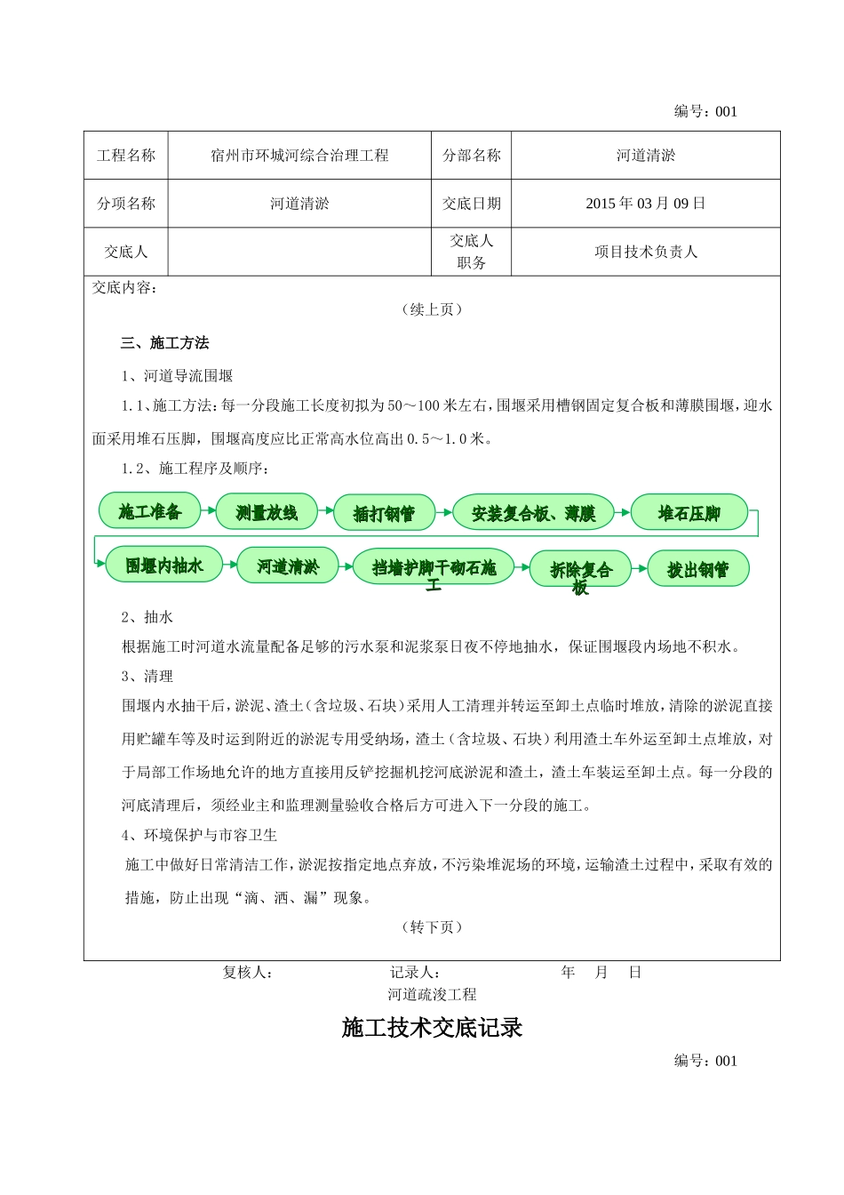 河道清淤技术交底记录_第2页
