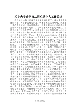 柏乡内歩分队第二周总结个人工作总结