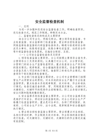 安全监督检查机制