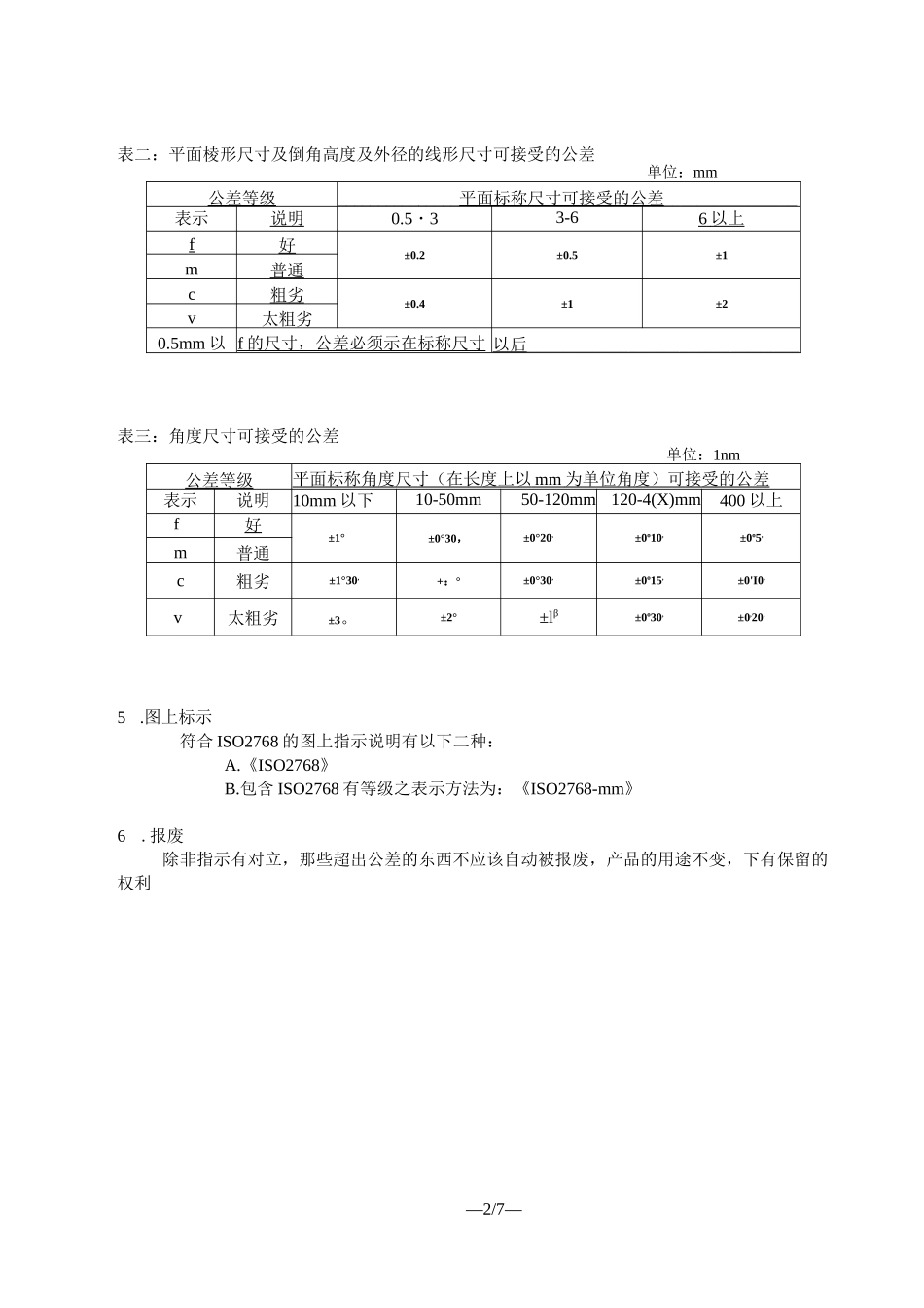 国际标准-ISO 2768-1公差(国标)_第2页