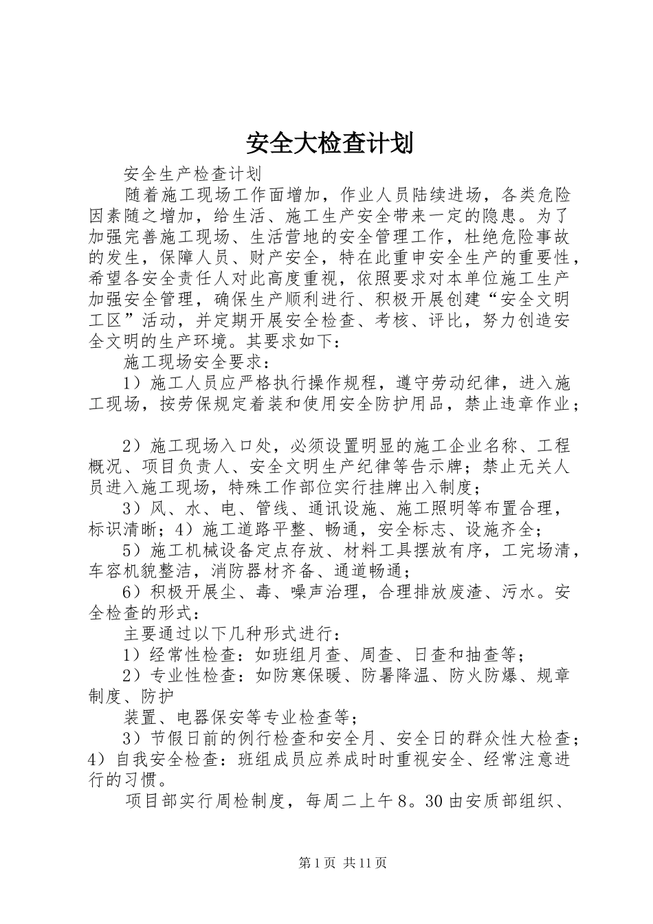 安全大检查计划_第1页