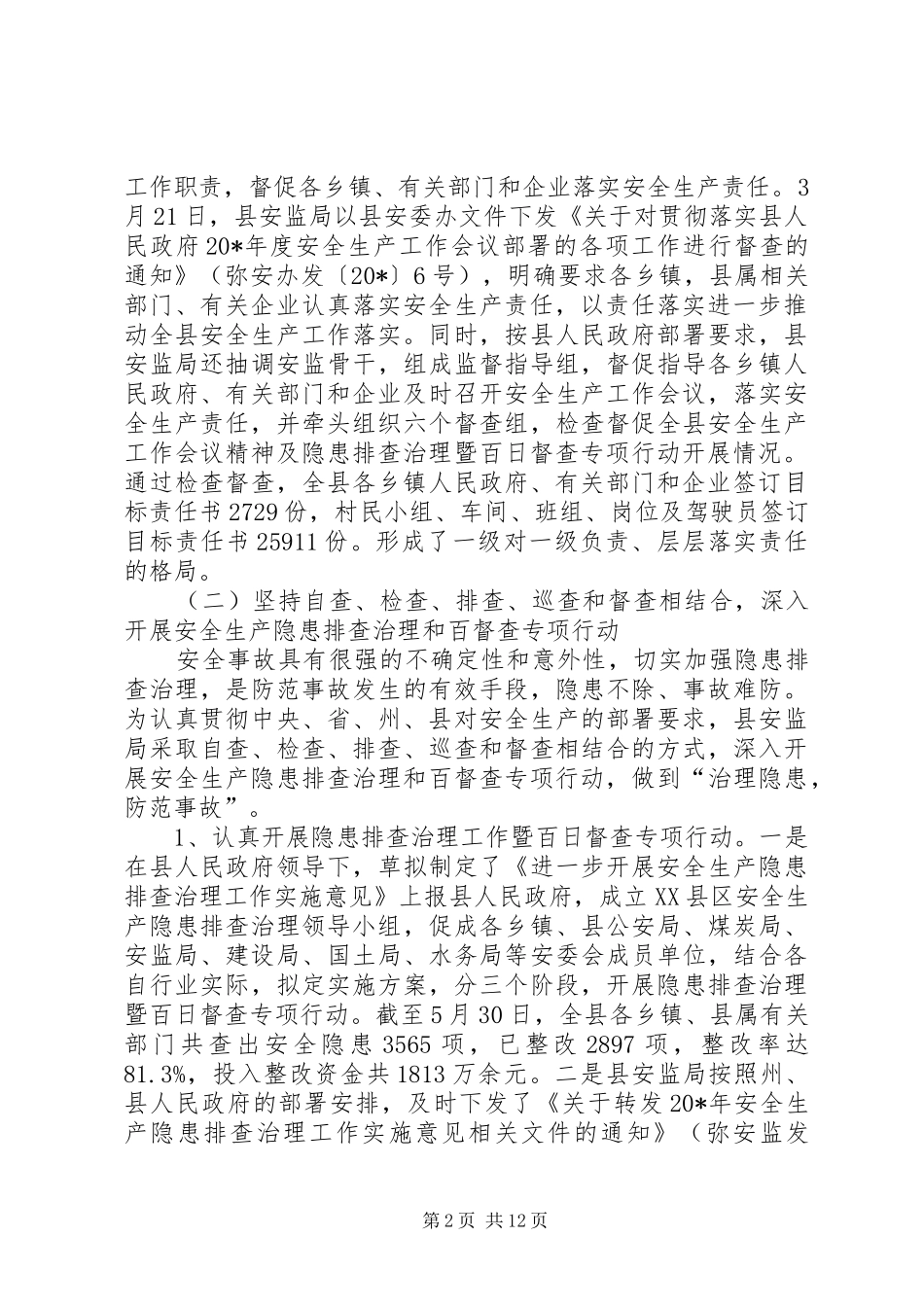 安监局上半年工作总结及意见_第2页