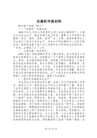 安康杯申报材料