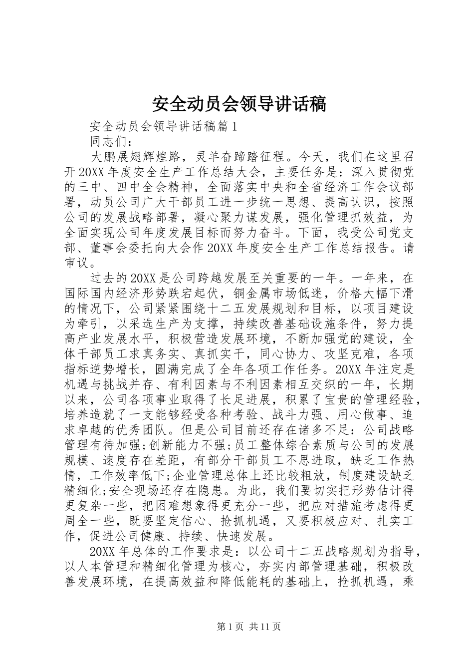 安全动员会领导致辞稿_第1页