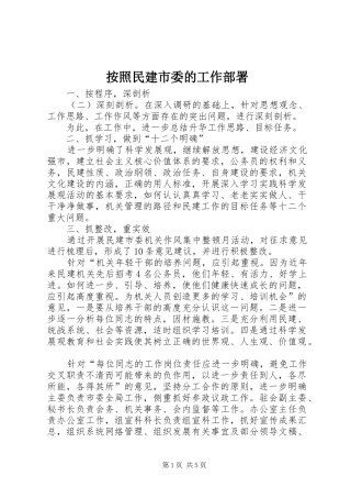 按照民建市委的工作部署