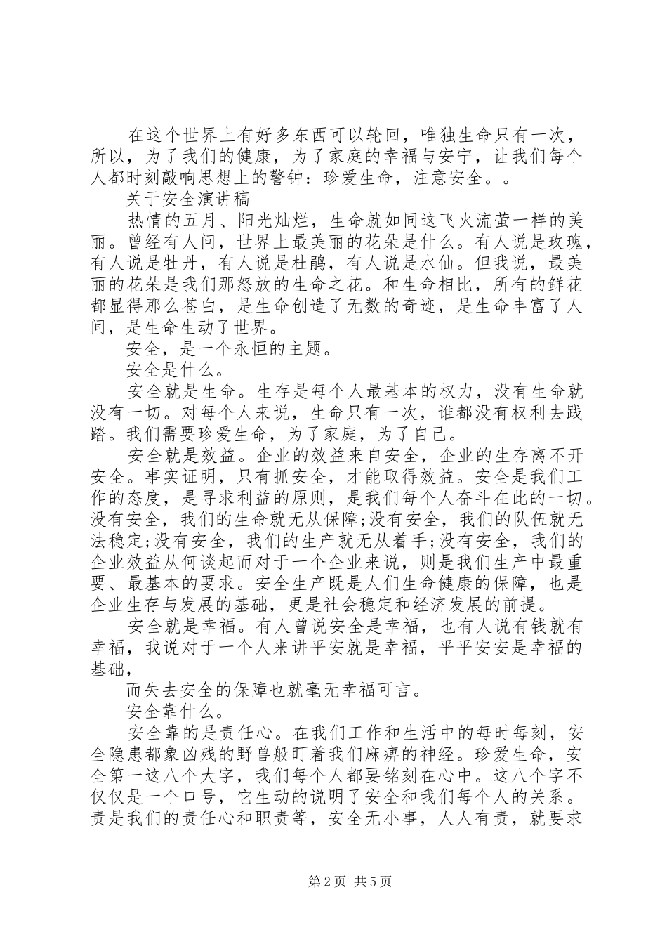 安全方面的演讲稿_第2页
